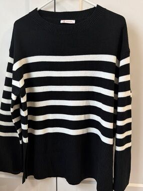 Striped Black & White Crewneck Sweater